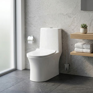 WC en céramique de luxe or et noir, cuvette de toilette en porcelaine pour intérieurs de salle de bain modernes et élégants - Product Image 2