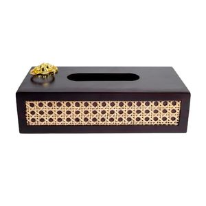 Contemporary Handmade Decorative Tissue Box and Holder with Rattan Insert for Home Hotel Restaurant - Product Image 1