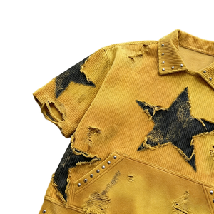 เสื้อสตรีทแวร์ Finch Garment แบบสั่งทำพิเศษ เนื้อผ้าหนา ทรงบ็อกซี่ ตกแต่งด้วยการปะติดปะต่อ ปักลายเสื้อยืดโอเวอร์ไซส์ ผ้าถัก - Product Image 2