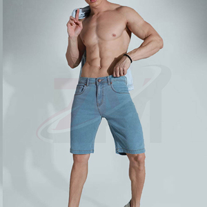 Pantalones Cortos de Mezclilla Lisos para Hombre, Estilo Casual Urbano, Fabricante OEM ODM, Pantalones Cortos de Jean de Algodón Duraderos al por Mayor - Product Image 4