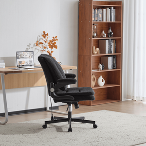 Criss Cross Legged <b>Office</b> <b>Chair</b> with Dynamic Airbag Lumbar Support Flip up Back and Flip Arm Wide Seat Desk <b>Chair</b> - Product Image 4
