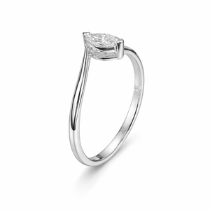 Bague de Fiançailles Solitaire Coupe Marquise Diamant de Laboratoire Argent Sterling 925 en Or Massif 14K 18K Bague de Promesse Empilable Bypass - Product Image 2