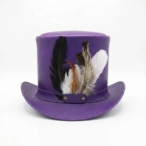 Sombrero de Copa de Cuero Vintage Hecho a Mano, Estilo Steampunk, Diseño de Corona Alta para Ropa Gótica, Eventos de Cosplay y Alternativos - Product Image 1