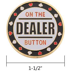 2025 3pcs Ceramic Poker Chips Small Blind Big Blind & Dealer <b>Metal</b> <b>Buttons</b> 10g Weight for Craps Texas Poker Table - Product Image 2