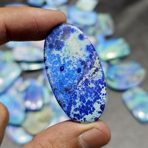 Lote de cabujones de azurita natural azul para la fabricación de joyas, tamaño libre, venta al por mayor - Product Image 4