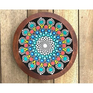 Hand-Painted Acacia <b>Wood</b> Mandala Bowl Wholesale | Artisan Wooden Fruit Bowl - Product Image 4