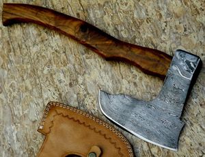 Handmade Damascus Steel <b>Axe</b> Walnut Wood <b>Handle</b> 19-Inch With Head Cover Survival Hatchet Camping <b>Axe</b> - Product Image 5