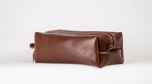 Bolsa de Aseo de Cuero Genuino de Marca Privada OEM, Neceser de Viaje Vintage, Bolsa de Afeitado de Cuero Personalizada para Hombre LYG-0109 - Product Image 4