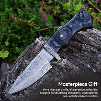 Couteau de chasse et d'abattage artisanal en acier Damas de haute qualité, de qualité industrielle, avec manche en bois, option OEM, pour le camping