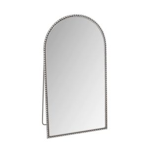 Specchio a Figura Intera in Ferro Argentato Stile Retrò con Piedini di Supporto per Soggiorno o Camera da Letto - Product Image 6
