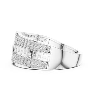 Anillo de Plata con Diamantes Cultivados en Laboratorio de Lujo con Cobertura Completa de Diamantes |   Joyería Fina Nupcial Tradicional y Audaz - Product Image 4