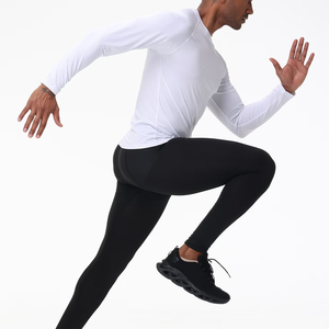 Customized Quick Dry Breathable Full Sleeve <b>T</b>-<b>Shirt</b> For Adult <b>Polyester</b> Made White Color Sport Men's Running <b>T</b>-<b>Shirt</b> - Product Image 3