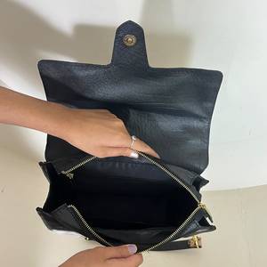 Wholesale Handmade Genuine Leather Black & White Hair On Cowhide Crossbody Bag with Hand Tooled Floral Design Messenger Bags - Product Image 6