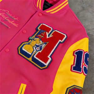 Veste universitaire personnalisée OEM pour homme, veste en cuir à manches longues, veste de style hip-hop streetwear, veste bomber, manteau d'hiver - Product Image 6