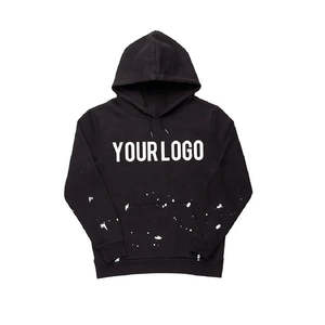 Conjunto de Sudadera con Capucha Unisex Lisa y Pantalones Jogger Apilados de Estilo Urbano con Lavado Ácido para Hombre - Product Image 2