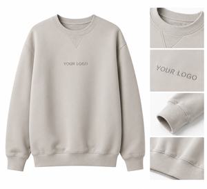 เสื้อสเวตเชิ้ตคอกลมโอเวอร์ไซส์ ยูนิเซ็กส์ สีพื้น โลโก้ปักแบบนูน ดีไซน์มินิมอล ทรงพอดีตัว พิมพ์ลายด้านหน้า - Product Image 5