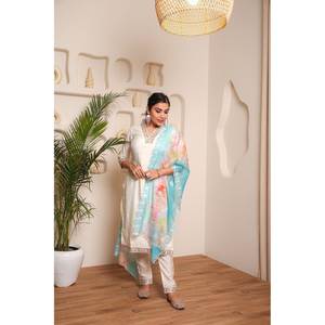 Belle tenue de fête haut-bas et ensemble Dupatta-taille XL élégant et élégant - Product Image 5