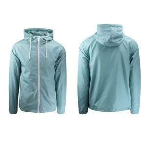 Lightweight Zip Front Windbreaker <b>Jacket</b> with Adjustable Hood for Walking <b>Cycling</b> Running and Travel Comfort - Product Image 2