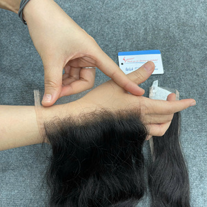 Extensions de cheveux humains de qualité supérieure avec fermeture en dentelle transparente, sans perte ni nœuds, prêtes à être expédiées - Product Image 6