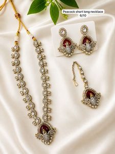 Ensemble de bijoux pour femmes Peacock, plaqué or rose, collier, boucles d'oreilles, bague, cristal CZ, accessoires de mode pour fiançailles, mariage, fête - Product Image 5
