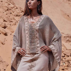 Conjunto de 2 piezas de lino y algodón con estampado étnico, blusa holgada de manga dolman y falda, superventas 2026 para mujer - Product Image 3