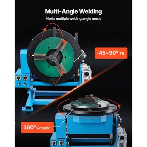 Positionneur de soudage rotatif, capacité de charge de 1102 lb, angle d'inclinaison de 45 à 90 degrés, table tournante - Product Image 3