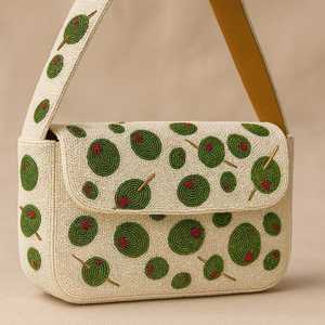 Sac Martini Olive, Sac à bandoulière perlé, Pochette Cocktail, Pochette Martini, Pochette Olive, Sac à main perlé, Sacs de soirée élégants - Product Image 1