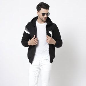 <b>Men's</b> New Fashion Oversized Zipper Hoodie Casual <b>Top</b> Solid Color Breathable Quick Dry <b>Thermal</b> Polyester/Cotton Blend Hoodie <b>for</b> - Product Image 6