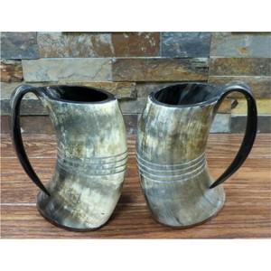 Mug authentique en corne véritable, écologique, style Viking, personnalisé, en corne de buffle naturelle, tasse à bière médiévale, souvenir en corne. - Product Image 6
