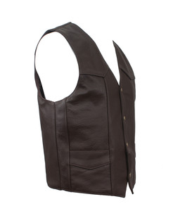 Chaleco de Cuero Genuino para Hombre, Estilo Motero, Sin Mangas, Casual, para Exteriores, Personalizado, OEM, Venta al Por Mayor - Product Image 4