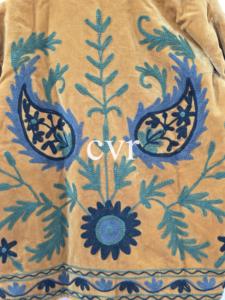 Manteau vintage en velours brodé, col mandarin, manches longues, motif floral, fait main, pour femme adulte, vêtement d'extérieur décontracté d'automne - Product Image 4