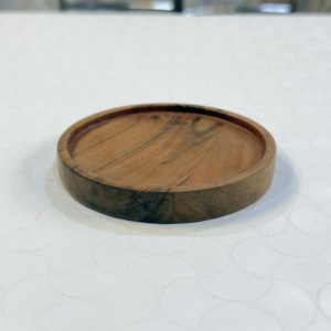 HHO Classic Wooden Coaster Non-Slip Solid Wood Eco-Friendly 4 Inch Diameter Heat Resistant Durable Washable Cup <b>Mat</b> for Home Use - Product Image 4