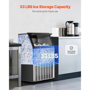 Macchina per il ghiaccio commerciale da 150 libbre/24 ore, autoportante, 45 cubetti di ghiaccio in 15 minuti, grande capacità di stoccaggio da 33 libbre, produzione di ghiaccio 24 ore su 24. - Product Image 3
