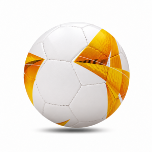 Ballon de football en cuir jaune et blanc sur mesure, fabriqué au Pakistan, PI 1606 - Product Image 3