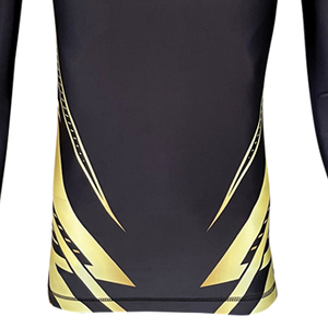 เสื้อรัดกล้ามเนื้อคอกลมสำหรับผู้ชาย พิมพ์ลายโลโก้ตามสั่งด้วยเทคนิค Sublimation สำหรับ MMA BJJ ขายส่ง เสื้อรัดกล้ามเนื้อสำหรับออกกำลังกายในยิม ระบายอากาศได้ดี - Product Image 6