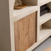 Meuble-lavabo Vandana Radiant Lyra en bois effet béton et bois d'acacia