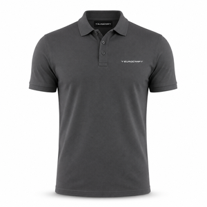 เสื้อโปโลแขนสั้นสีดำสำหรับผู้ชาย ยี่ห้อ Blackthorn ผ้าปิเก้ มีโลโก้ด้านหน้า สวมใส่สบายๆ - Product Image 2