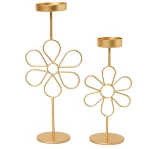 Porte-bougie en fil métallique doré rose classique en forme de cœur pour la décoration de la maison, support à bougie géométrique en fer pour la décoration de mariage - Product Image 5