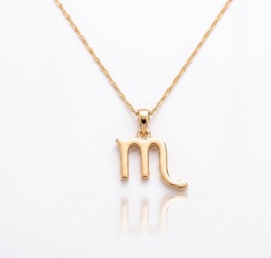 Collar de Plata de Ley 925 Natural de Alta Calidad con Signo Zodiacal Escorpio, Colgante de Astrología Chapado en Oro para Venta al por Mayor Personalizada - Product Image 1