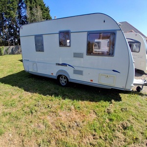 Compact Caravan Camping trailer featuring lightweight aluminum frame pop top roof design and <b>solar</b> <b>panel</b> charging system - Product Image 6