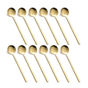 Cuchara de latón de calidad alimentaria, dorada y pulida, cuchara medidora para té, café en grano y artesanía india. - Product Image 3