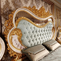 Luxuriöses Palast-Serie Handgeschnitztes Maßgefertigtes Getuftetes Mahagoni-Holz Europäisches Antikes Design Hotel-Schlafzimmer-Set Kaiserlicher Palast