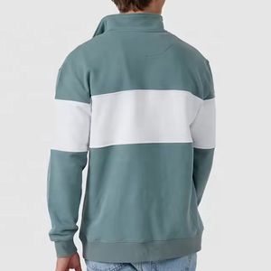Sweat-shirt à col montant pour homme, coupe classique, en molleton bouclette, style color block, décontracté, automne - Product Image 5