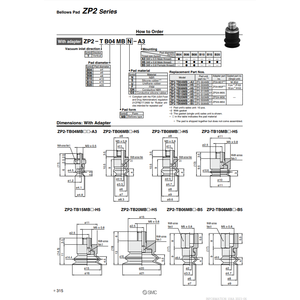 ZP2-TB15MBN-H5รุ่นแผ่นสุญญากาศสำหรับชิ้นส่วนอุปกรณ์จัดการวัสดุวัสดุวัสดุจาก Smc pneumatics - Product Image 1