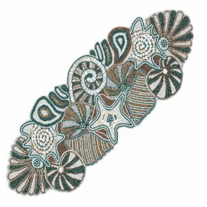 High Quality Handmade Modern Leaf Glass Beaded Durable Lightweight Decorative <b>Table</b> <b>Runner</b> Dining Wedding Everyday Use - Product Image 3