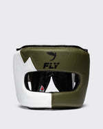 Casque de boxe Fly en cuir PU blanc olive, protection demi-visage pour adultes, équipement sportif unisexe - Product Image 5