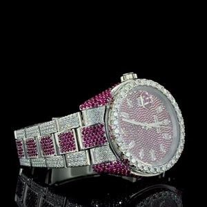 Reloj de Cuarzo de Aleación de 40mm con Diamantes Cultivados en Laboratorio, Estilo Antiguo, con Esfera de Cristal Incoloro, para Hombre, de Alta Calidad, Precio al por Mayor - Product Image 2