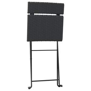 Conjunto de Bistro Plegable de 3 Piezas en Ratán PE Negro y Acero con Recubrimiento en Polvo, Juego de Mesa y Sillas de Jardín - Product Image 6