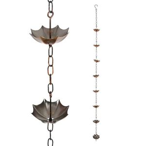 Chaîne de pluie décorative suspendue en métal, design antique très tendance, avec coupelles festonnées, pour la maison, le jardin et l'extérieur, taille personnalisée - Product Image 2