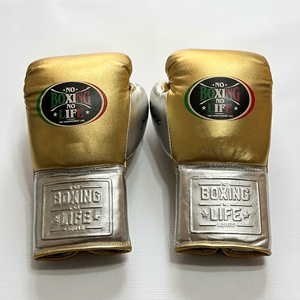 Guantes de Boxeo Personalizados Nuevos, Sin Boxeo No Hay Vida, de Cuero Vacuno Genuino, Estilo Mexicano Profesional, con Cordones - Product Image 3